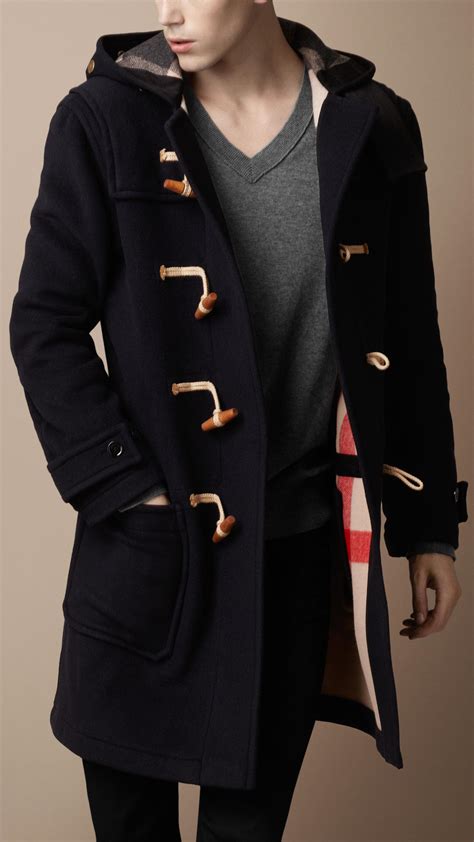 burberry mens hooded duffle coat|Burberry winter coat men's.